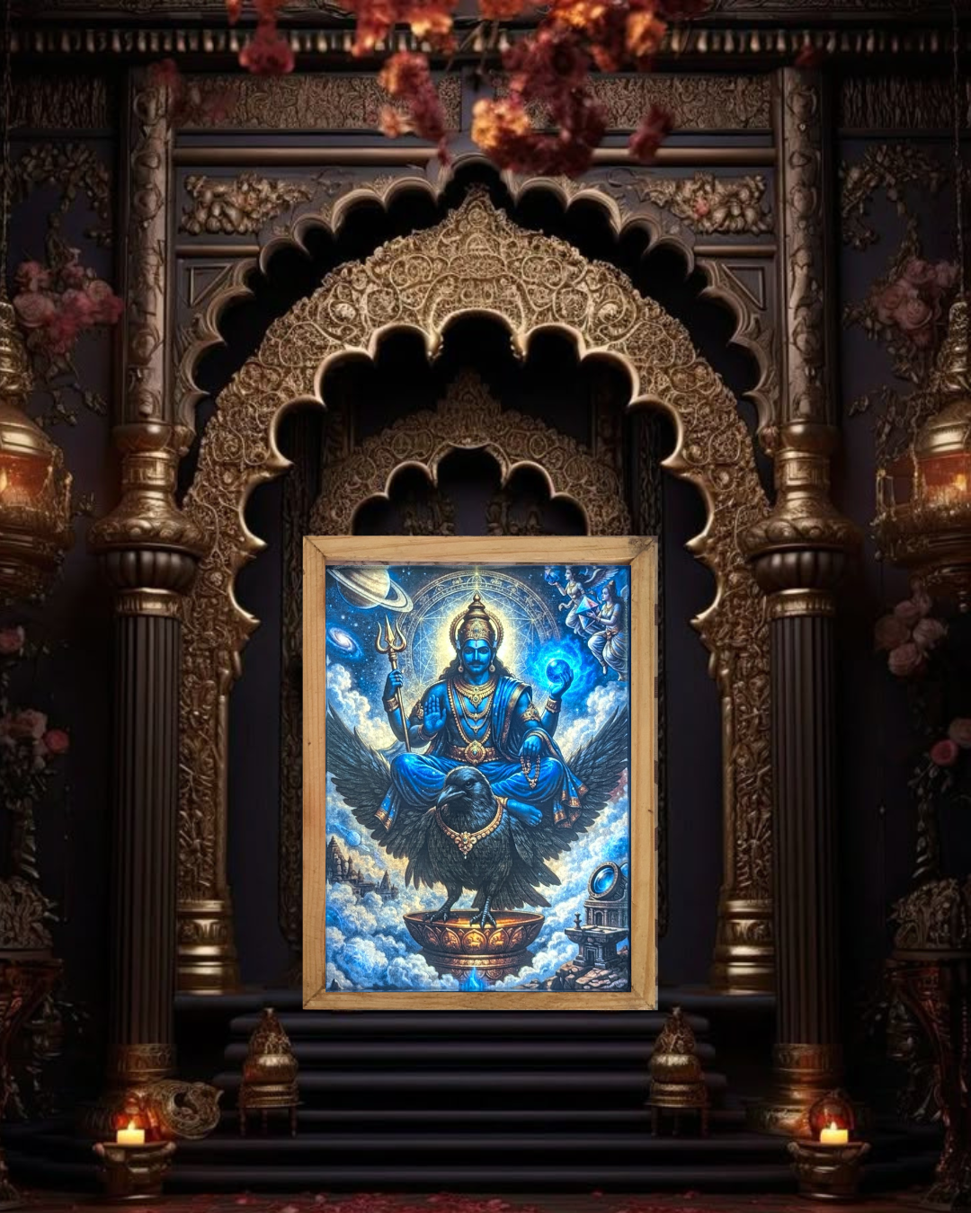 Lord Shani Dev Divine spritual night lamp Portrait – Cosmic Lord of Justice and Karma [Portrait]