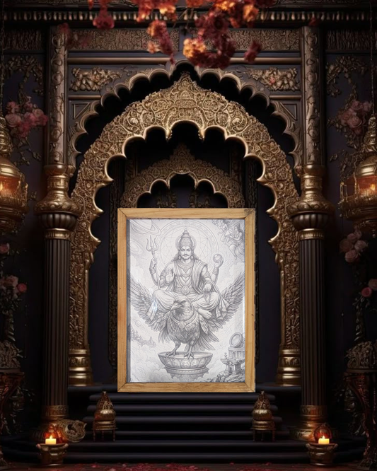 Lord Shani Dev Divine spritual night lamp Portrait – Cosmic Lord of Justice and Karma [Portrait]