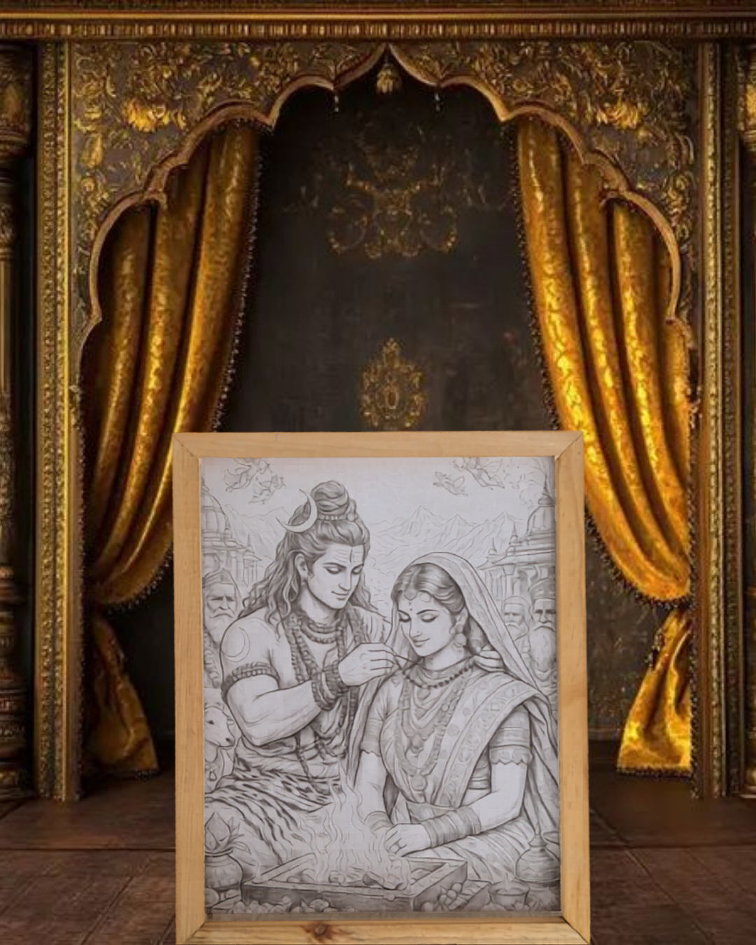 Shiv Parwati Vivah Spritual Night Lamp [Portrait]