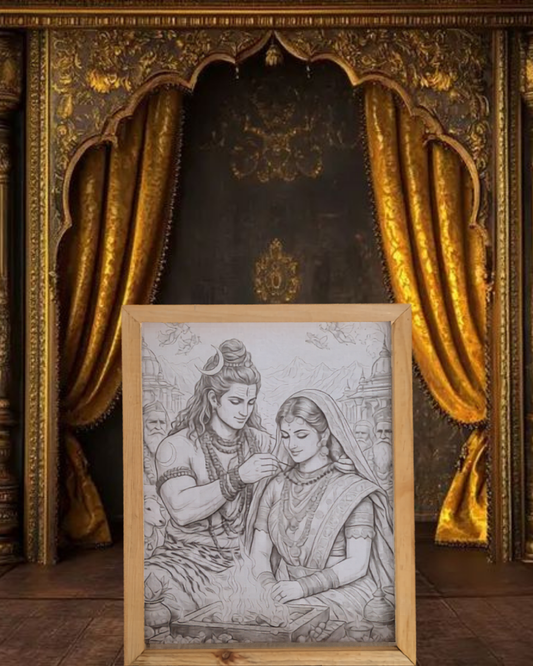 Shiv Parwati Vivah Spritual Night Lamp [Portrait]