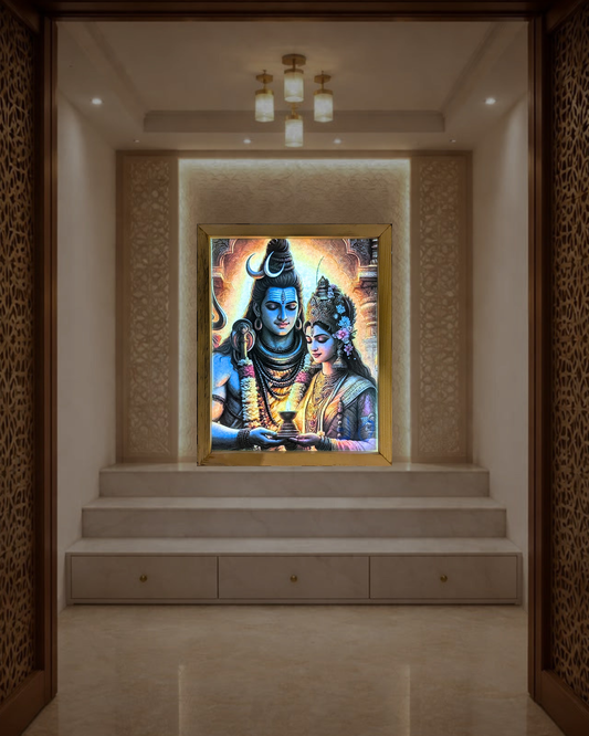 Shiv parwati earthen lamps spritual night lamp [Portrait]