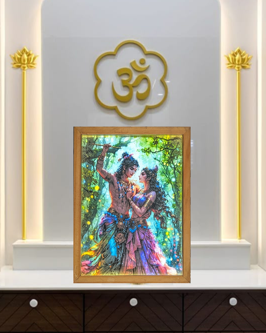Krishna Radha spritual night lamp [Portrait]