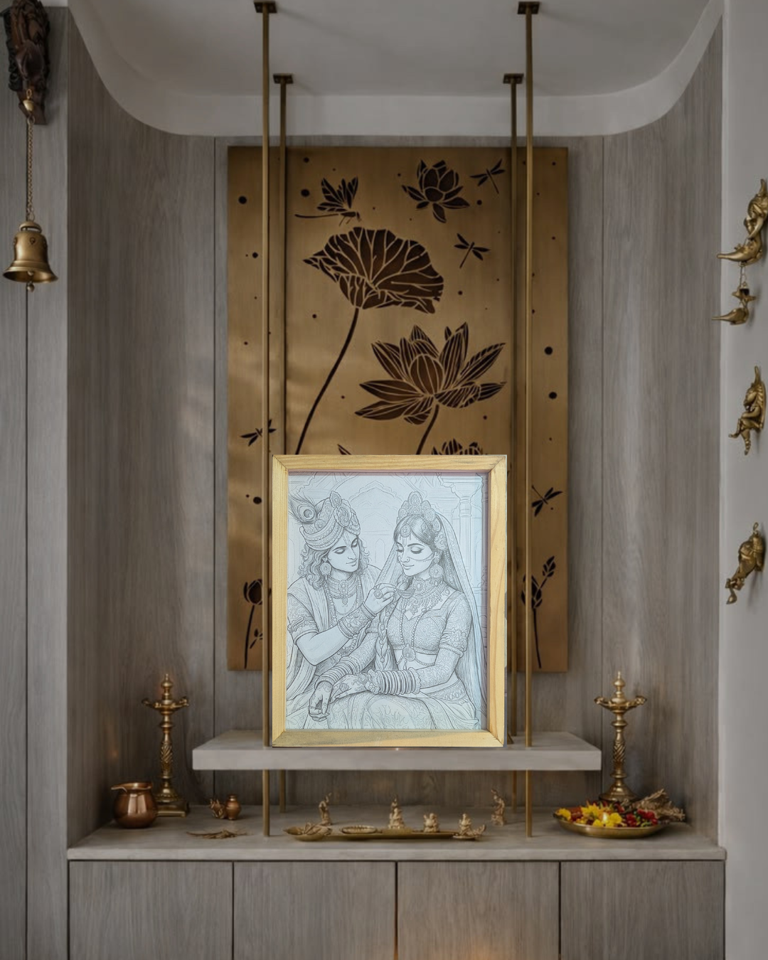 Radha Krishna Lumina spritual night lamp [Portrait]