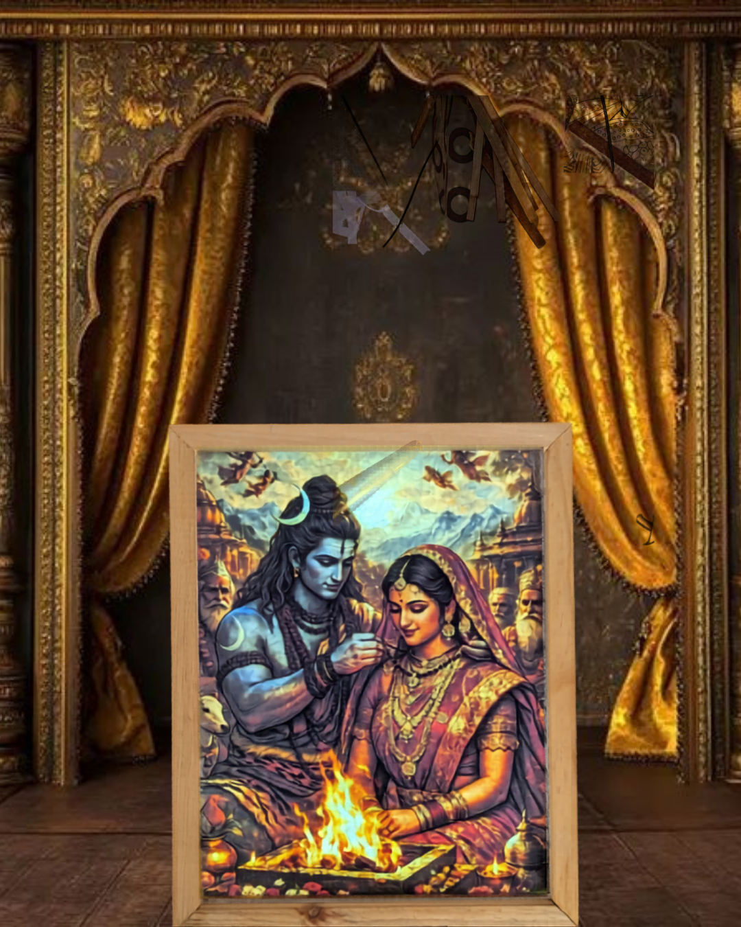 Shiv Parwati Vivah Spritual Night Lamp [Portrait]