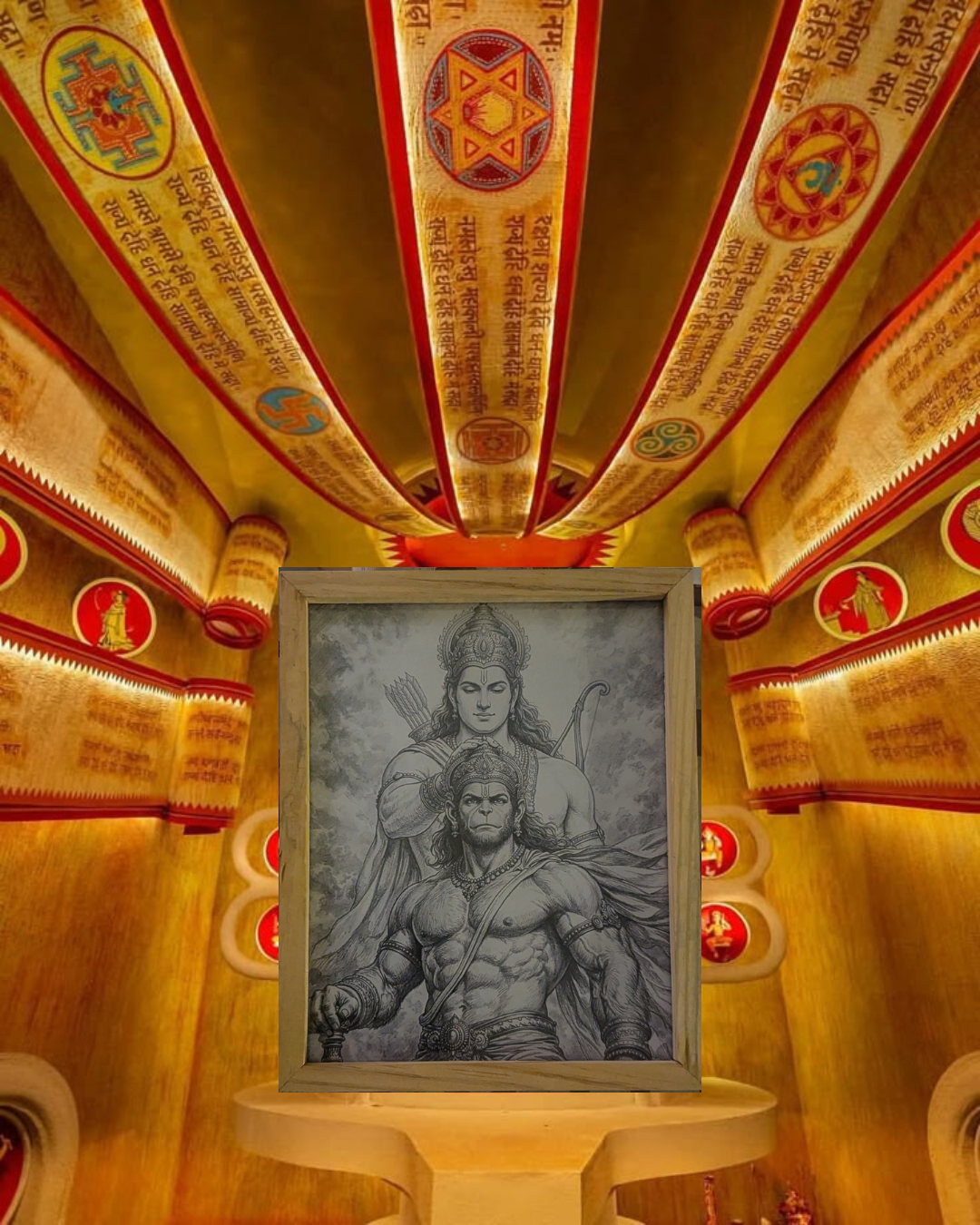 Shri ram and Hanuman ji night lamp [Portrait]
